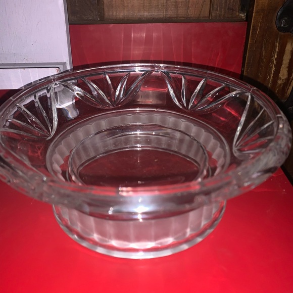 Elegant Clear Glass Gorham Crystal Bowl Frosted Base - Picture 2 of 4